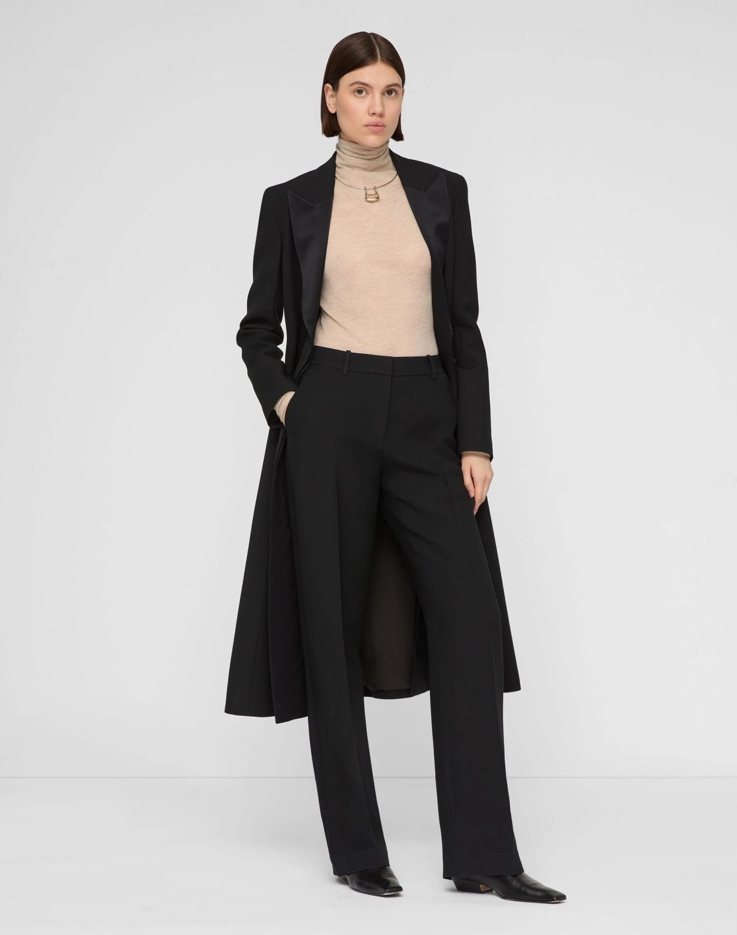 Wool-Silk Crepe Gates Tuxedo Stripe Pant 6 Wool-Silk Crepe Gates Tuxedo Stripe Pant - Image 4