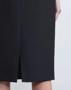 Wool-Silk Crepe Pencil Skirt 11 Wool-Silk Crepe Pencil Skirt -Urban Chic Wear Store msj81r 1u35 black detail2