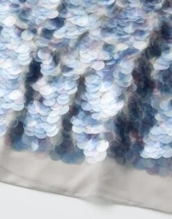 Hand Placed Paillette Georgette Straight Midi Skirt -Urban Chic Wear Store msn51b 2c94 lavender tint multi detail2