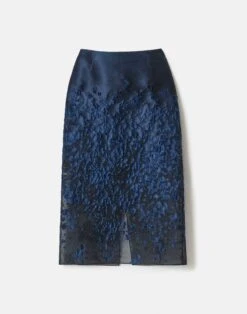 Speckled Glaze Dégradé Fil Coupé Straight Midi Skirt