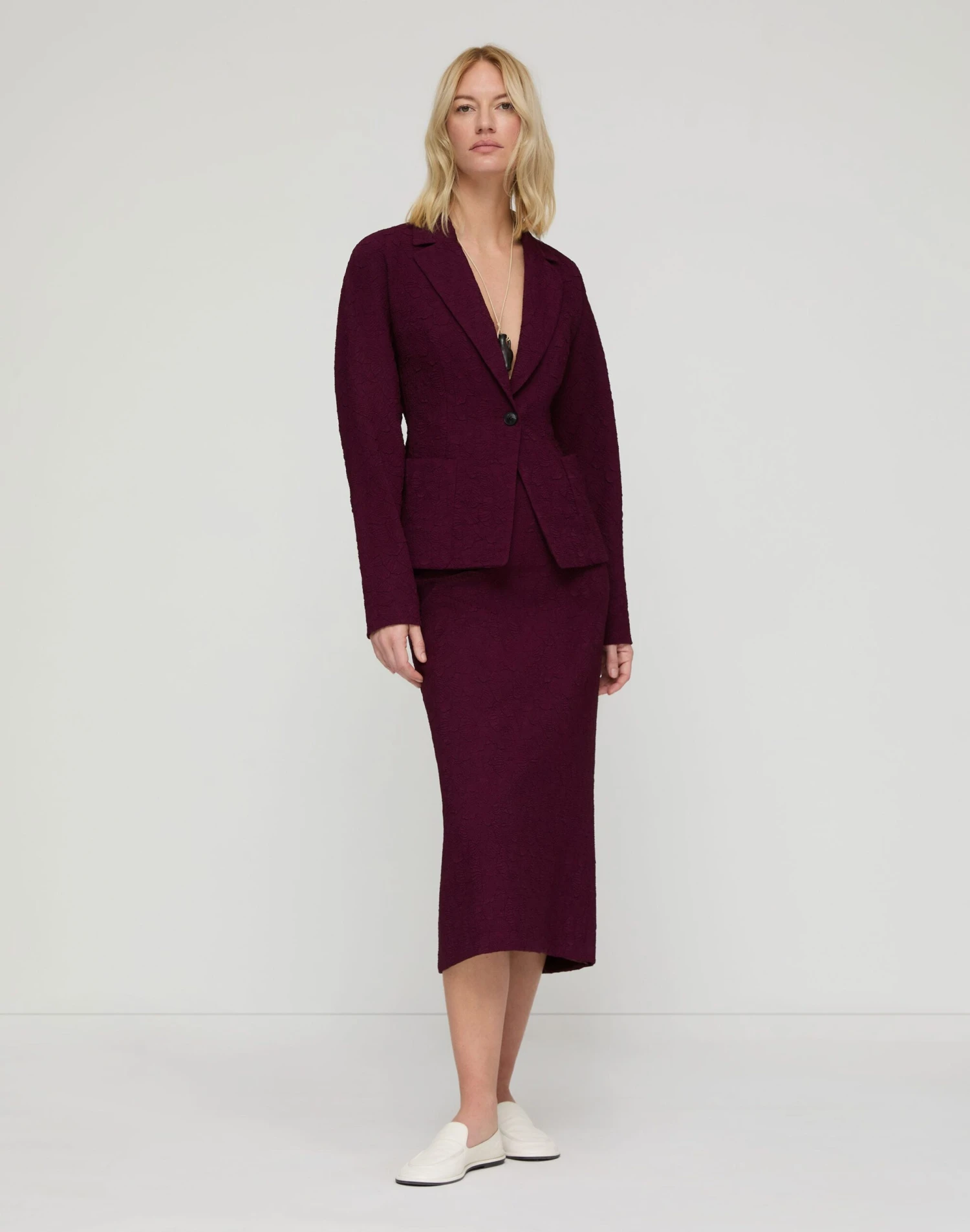 Matelassé Jacquard Straight Midi Skirt 7 Matelassé Jacquard Straight Midi Skirt - Image 5