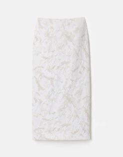 Speckled Glaze Jacquard Straight Midi Skirt
