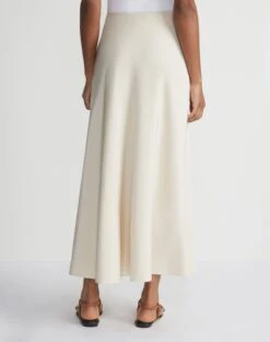 Organic Silk Stretch Crepe De Chine Bias Skirt -Urban Chic Wear Store msn70z 5553 pebble back