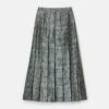 Textile Print Textured Silk Pleated Midi Skirt -Urban Chic Wear Store msp07r 2d14 bluebell multi flat