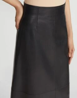Nappa Lambskin Leather High-Waisted Skirt -Urban Chic Wear Store msp86r l215 black detail