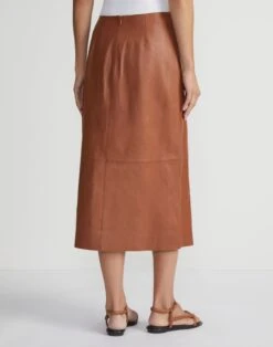 Nappa Lambskin Leather Asymmetric Panel Skirt -Urban Chic Wear Store msp88r l485 copper back