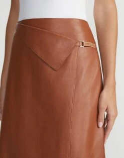 Nappa Lambskin Leather Asymmetric Panel Skirt -Urban Chic Wear Store msp88r l485 copper detail