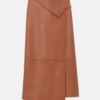 Nappa Lambskin Leather Asymmetric Panel Skirt -Urban Chic Wear Store msp88r l485 copper flat