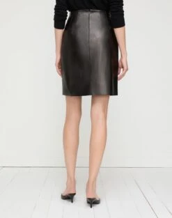 Nappa Leather High Waisted Mini Skirt 11 Nappa Leather High Waisted Mini Skirt -Urban Chic Wear Store msp99r l215 black back