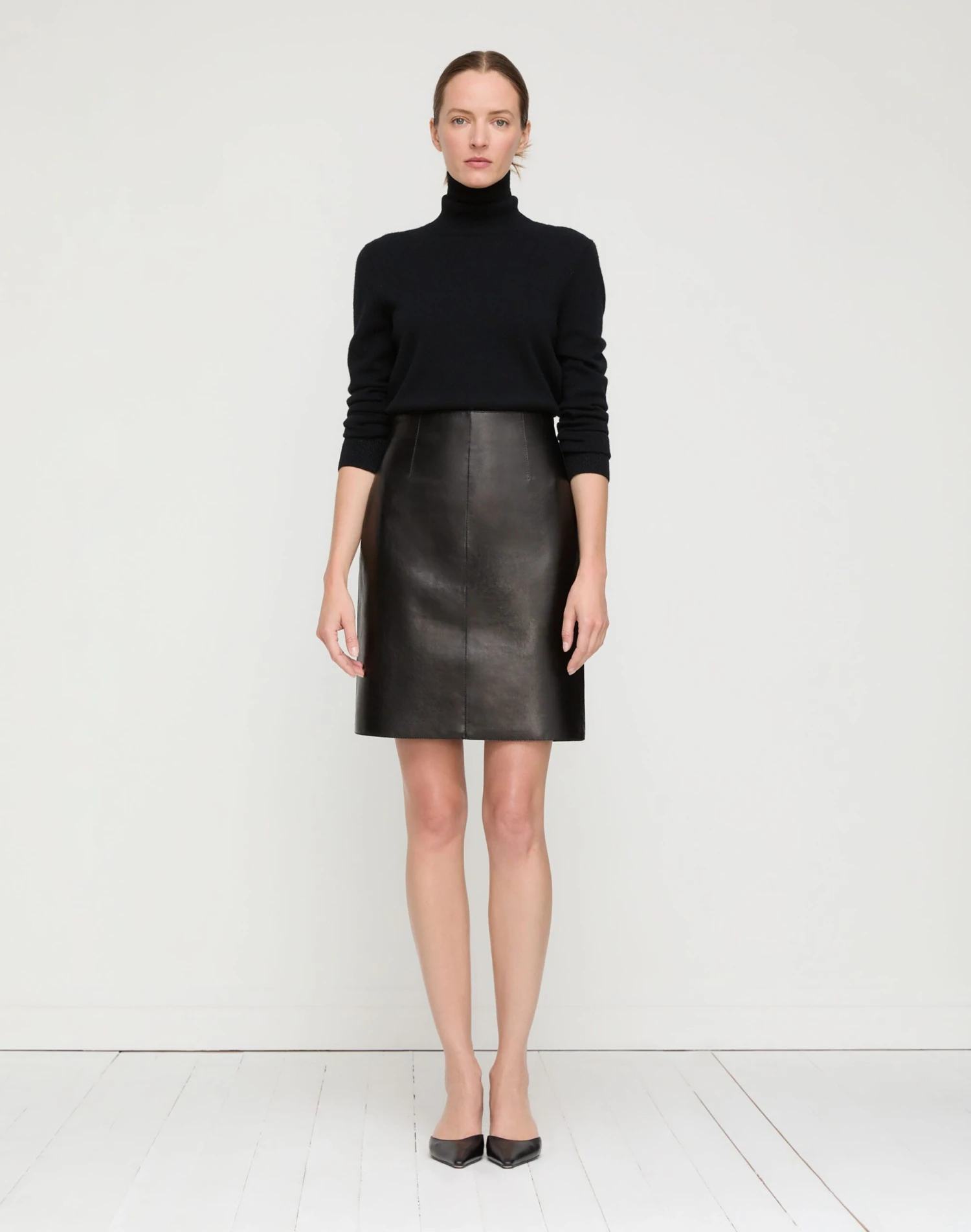 Nappa Leather High Waisted Mini Skirt 6 Nappa Leather High Waisted Mini Skirt - Image 4