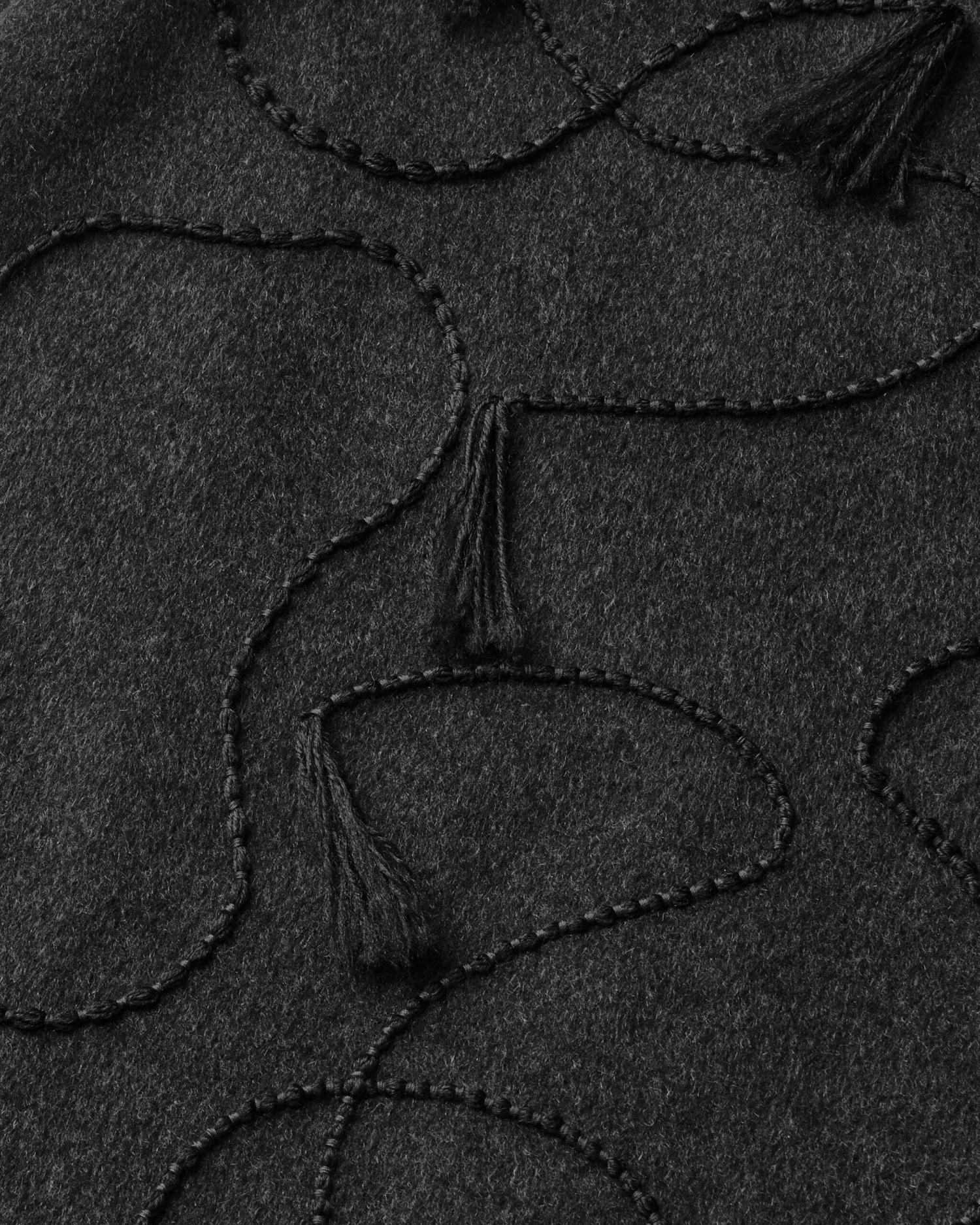 Hand Embroidered Tassel Wool-Cashmere Double Face Skirt 6 Hand Embroidered Tassel Wool-Cashmere Double Face Skirt - Image 4