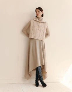 Responsible Stretch Wool Handkerchief Skirt -Urban Chic Wear Store msr07r 2a38 plaster elevated hover