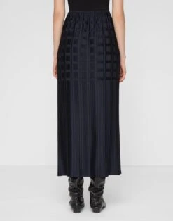 Recycled Satin Basketweave Plissé Skirt -Urban Chic Wear Store mss01r 1r84 ink back