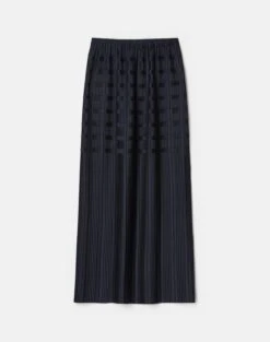 Recycled Satin Basketweave Plissé Skirt