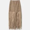 Paperfine Suede & Leather Handwoven Fringe Skirt -Urban Chic Wear Store mss03e l926 concrete taupe flat