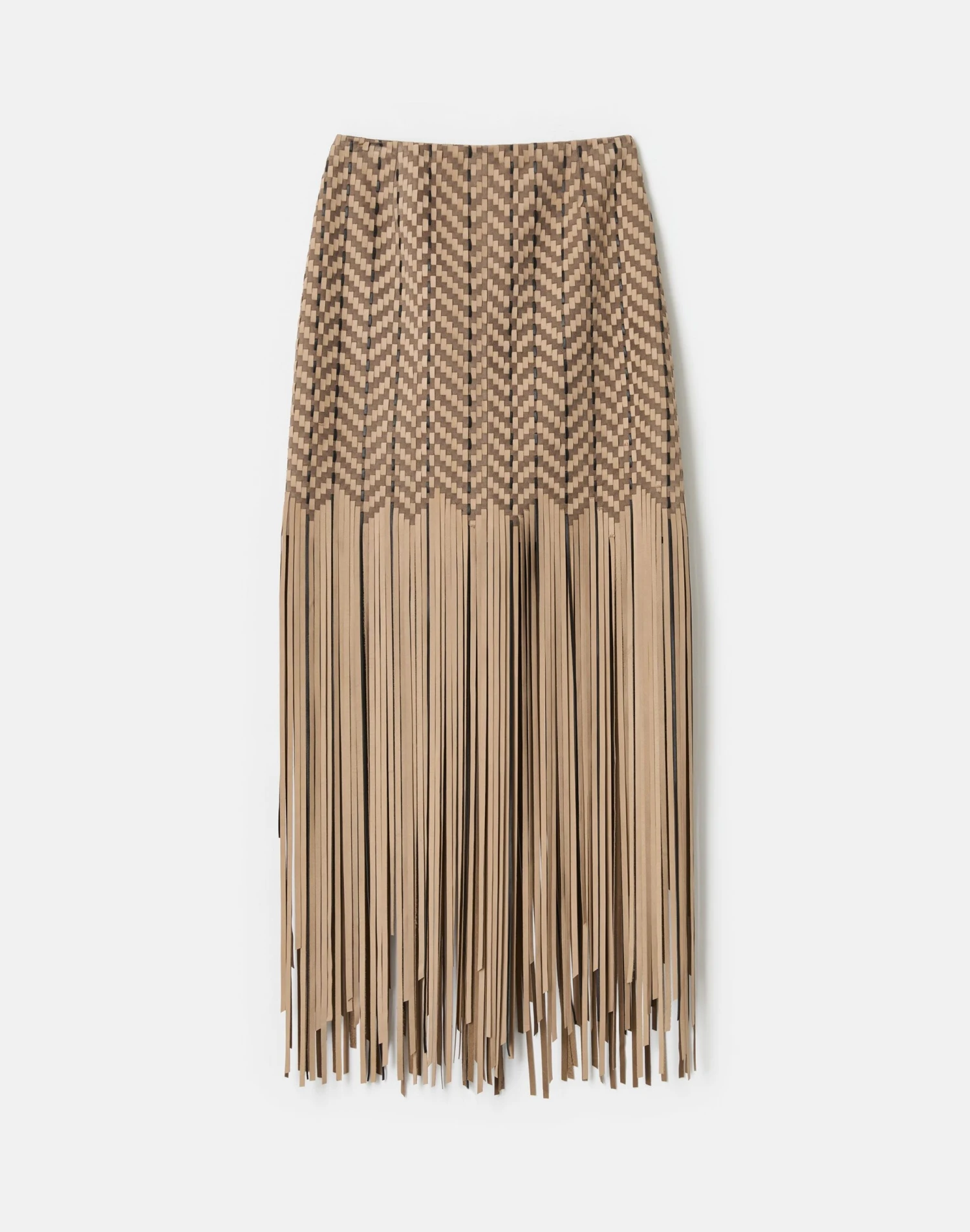 Paperfine Suede & Leather Handwoven Fringe Skirt 3 Paperfine Suede & Leather Handwoven Fringe Skirt