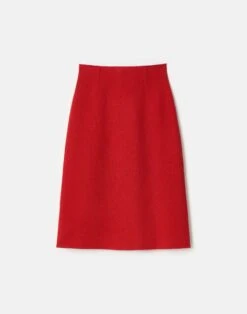Organic Cotton Dobby A-Line Midi Skirt
