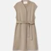 Wool-Cashmere Double Face Open Front Belted Vest -Urban Chic Wear Store mv505h 5423 hickory flat