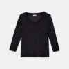 Fine Gauge Cashmere V-Neck Sweater -Urban Chic Wear Store mwcb9r kc61 black flat