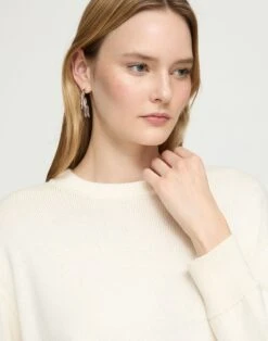 Cotton-Silk Tape Crewneck Sweater -Urban Chic Wear Store mwdz7r kk96 cloud detail