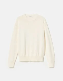 Cotton-Silk Tape Crewneck Sweater