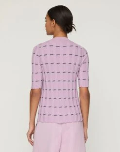 Striped Fine Gauge Cashmere Ribbed Cardigan -Urban Chic Wear Store mwea3r kc61 lavender tint multi back