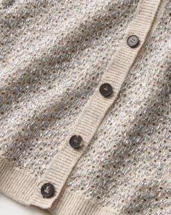 Metallic Linen-Silk Pointelle Cardigan 10 Metallic Linen-Silk Pointelle Cardigan -Urban Chic Wear Store mweb7r kl49 smoked taupe multi detail2