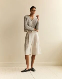 Metallic Linen-Silk Pointelle Cardigan 12 Metallic Linen-Silk Pointelle Cardigan -Urban Chic Wear Store mweb7r kl49 smoked taupe multi elevated