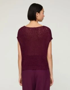 Cotton-Silk Loop Open Stitch Shell 13 Cotton-Silk Loop Open Stitch Shell -Urban Chic Wear Store mwed1r kkg4 violet ash back