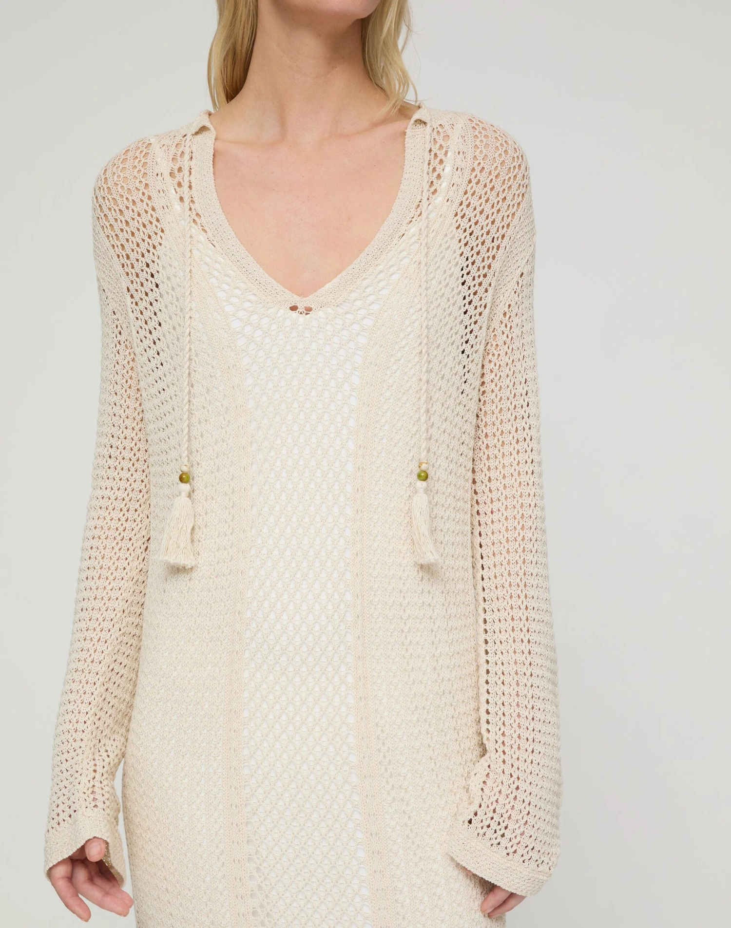 Cotton Open Knit Tunic Maxi Dress 5 Cotton Open Knit Tunic Maxi Dress - Image 3