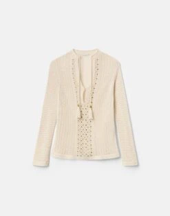 Hand Beaded Cotton Open Knit Tunic