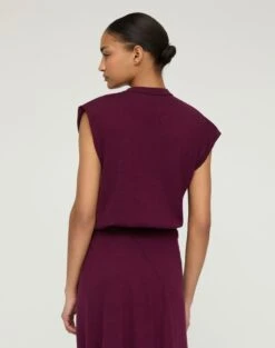 Fine Cotton-Silk Asymmetric Knit Shell -Urban Chic Wear Store mwed8r kkg2 violet ash back