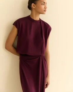 Fine Cotton-Silk Asymmetric Knit Shell -Urban Chic Wear Store mwed8r kkg2 violet ash elevated hover