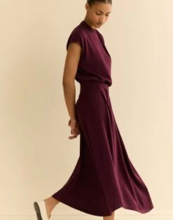 Fine Cotton-Silk Asymmetric Knit Skirt -Urban Chic Wear Store mwed9r kkg2 violet ash elevated hover