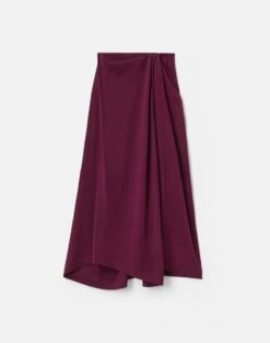 Fine Cotton-Silk Asymmetric Knit Skirt