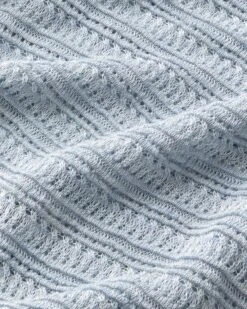 Striped Lace Stitch Shell -Urban Chic Wear Store mwee1r kl49 blue dust melange detail2