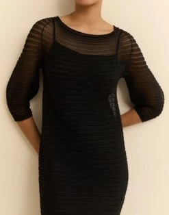 Silk Crepe Sheer Pleat Knit Dress 13 Silk Crepe Sheer Pleat Knit Dress -Urban Chic Wear Store mwee7r ks43 black elevated priority