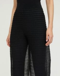 Silk Crepe Sheer Pleat Knit Pant & Legging -Urban Chic Wear Store mwee9r ks43 black detail