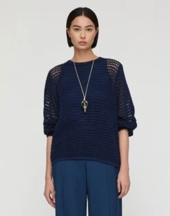 Cotton Open Knit Sweater -Urban Chic Wear Store mwef7r kkf5 lido blue default