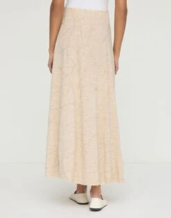 Jacquard Knit Midi Skirt -Urban Chic Wear Store mwef8r kl90 ecru melange back