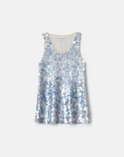 Hand Placed Paillette Cashmere Tank