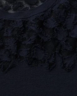 Fine Gauge Cashmere Sheer Jacquard Pullover -Urban Chic Wear Store mwem2r kc61 ink detail