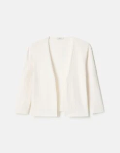Finespun Voile Open-Front Cropped Cardigan